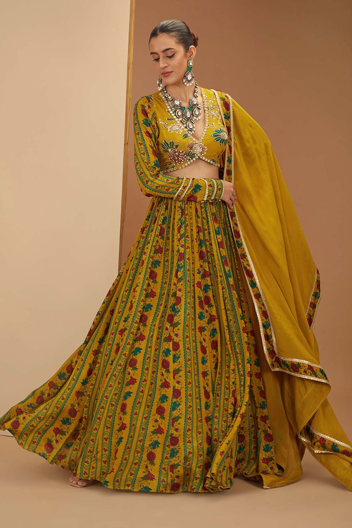 Designer Neha Khullar Printed Zardosi Lehenga Set for Women Online